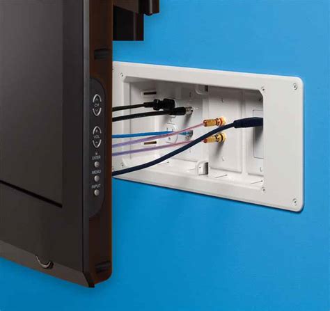 recessed steel tv box|recessed tv mount with outlet.